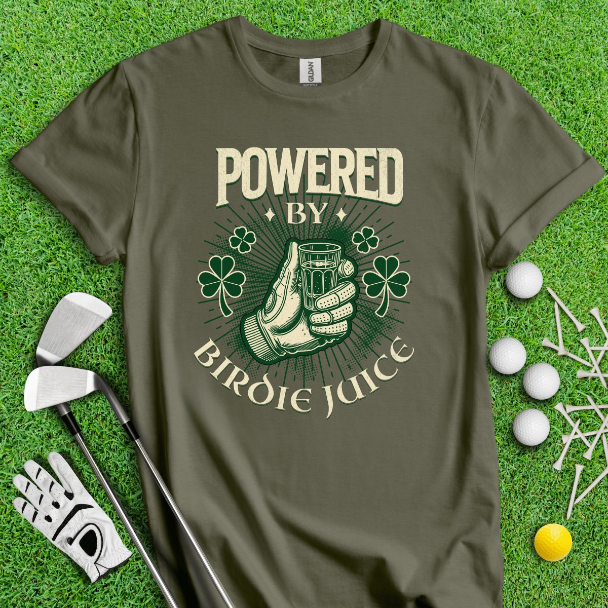 Powered By Birdie Juice T - Shirt - TeeHee Golf Gear