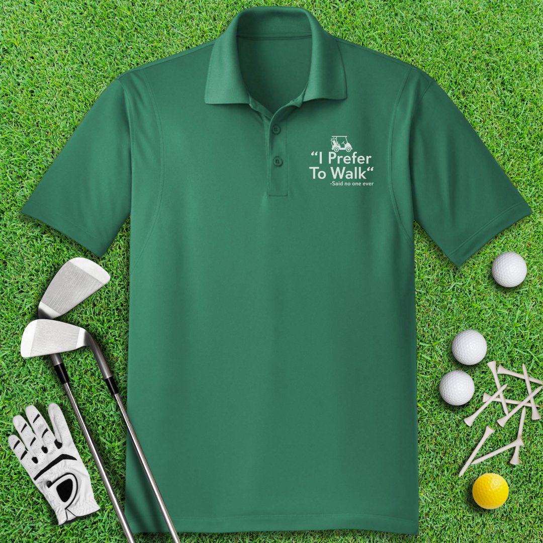Prefer to Walk Polo Shirt - TeeHee Golf Gear