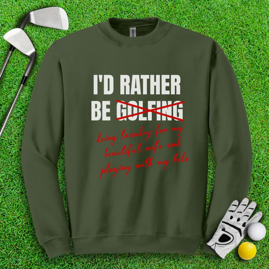 Rather Be Golfing I Mean Laundry Crewneck - TeeHee Golf Gear