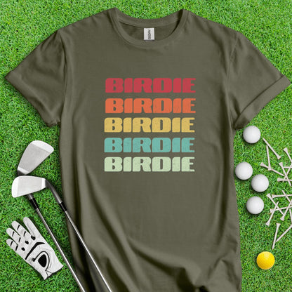 Retro Font Birdie Golf T - Shirt - TeeHee Golf Gear