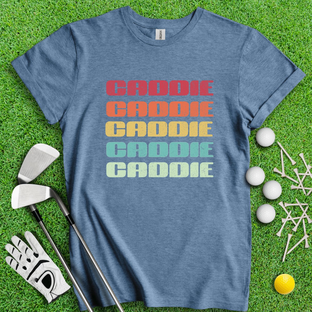 Retro Font Caddie Golf T - Shirt - TeeHee Golf Gear