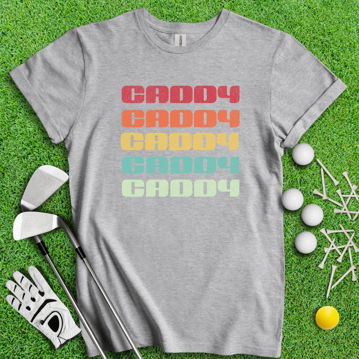 Retro Font Caddy Golf T - Shirt - TeeHee Golf Gear