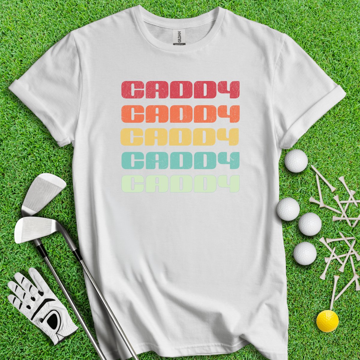 Retro Font Caddy Golf T - Shirt - TeeHee Golf Gear