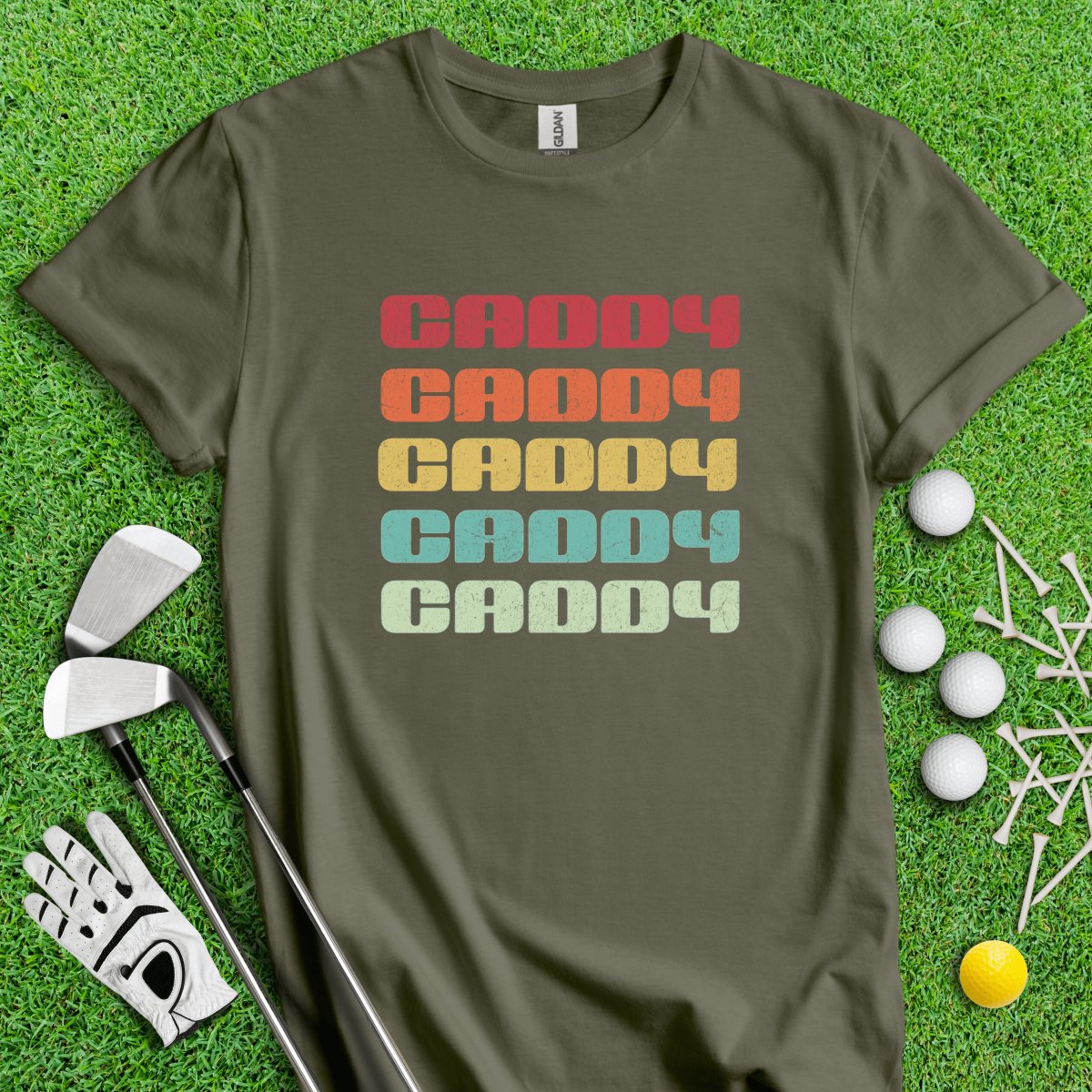 Retro Font Caddy Golf T - Shirt - TeeHee Golf Gear