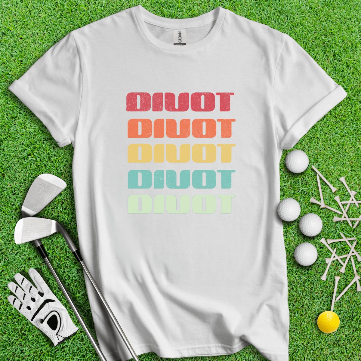 Retro Font Divot Golf T - Shirt - TeeHee Golf Gear