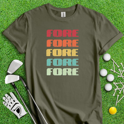 Retro Font Fore Golf T - Shirt - TeeHee Golf Gear