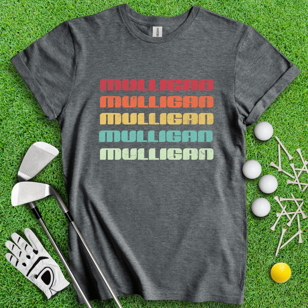 Retro Font Mulligan Golf T - Shirt - TeeHee Golf Gear