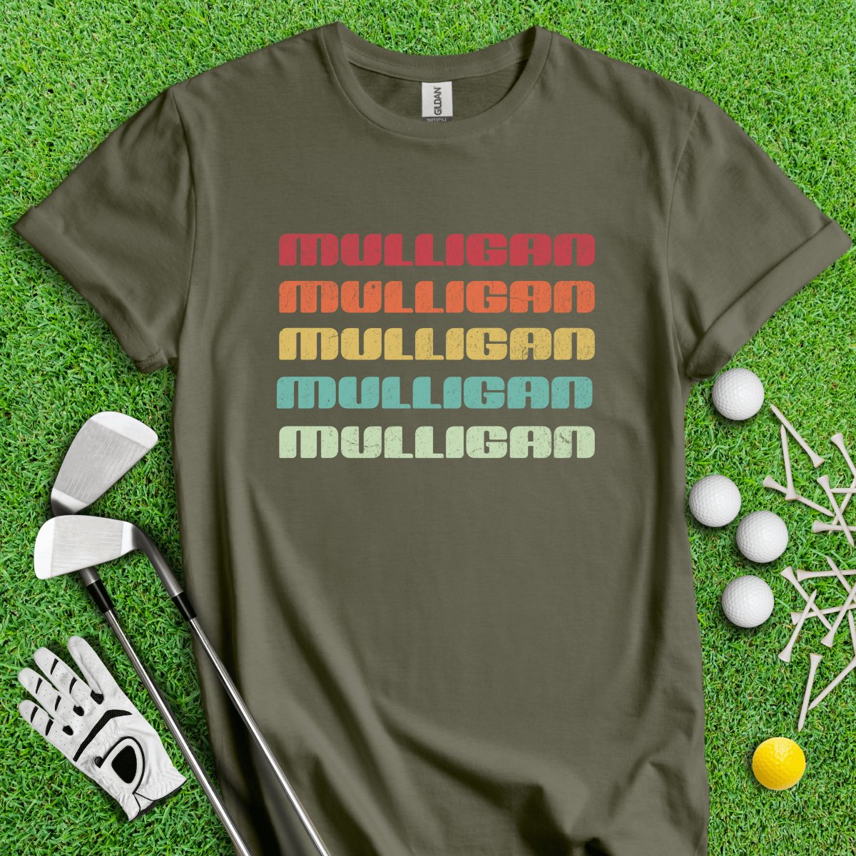 Retro Font Mulligan Golf T - Shirt - TeeHee Golf Gear