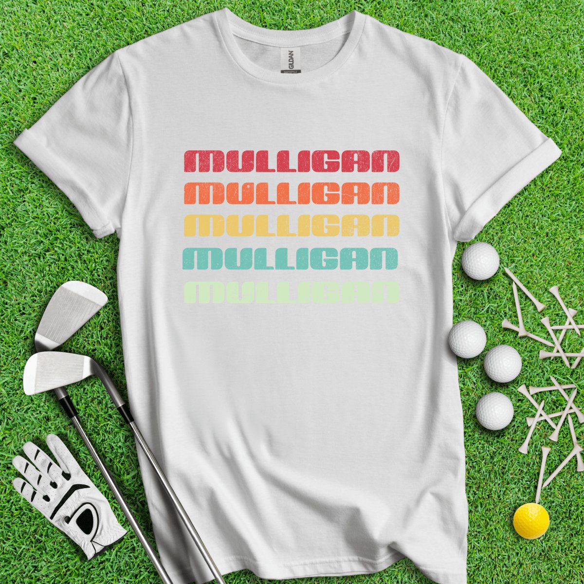 Retro Font Mulligan Golf T - Shirt - TeeHee Golf Gear