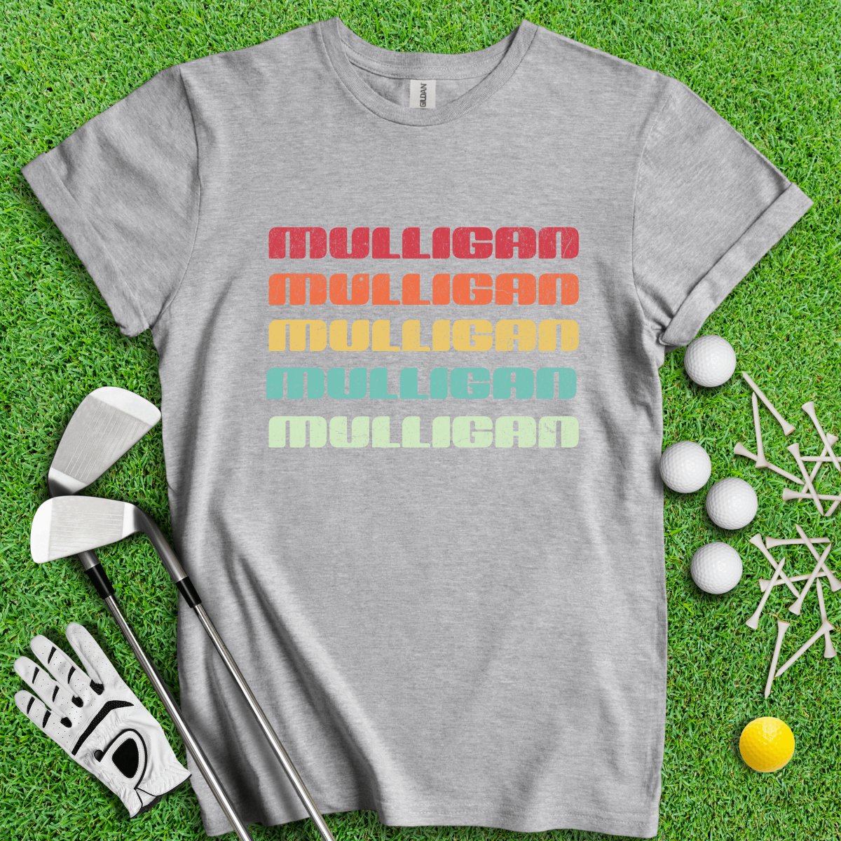 Retro Font Mulligan Golf T - Shirt - TeeHee Golf Gear