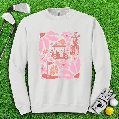 Retro Pink Boho Golf Crewneck - TeeHee Golf Gear
