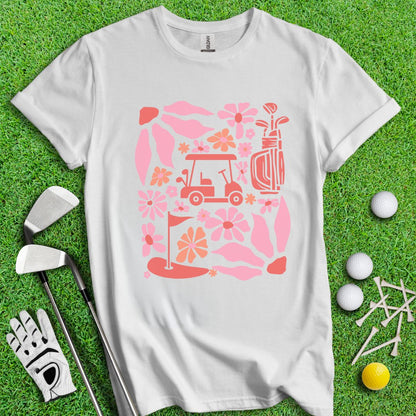 Retro Pink Boho Golf T-Shirt - TeeHee Golf Gear