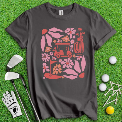 Retro Pink Boho Golf T-Shirt - TeeHee Golf Gear