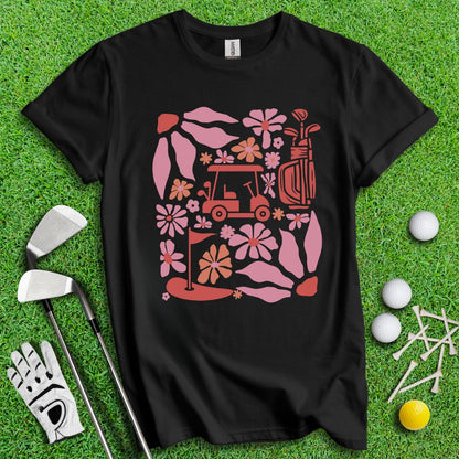 Retro Pink Boho Golf T-Shirt - TeeHee Golf Gear