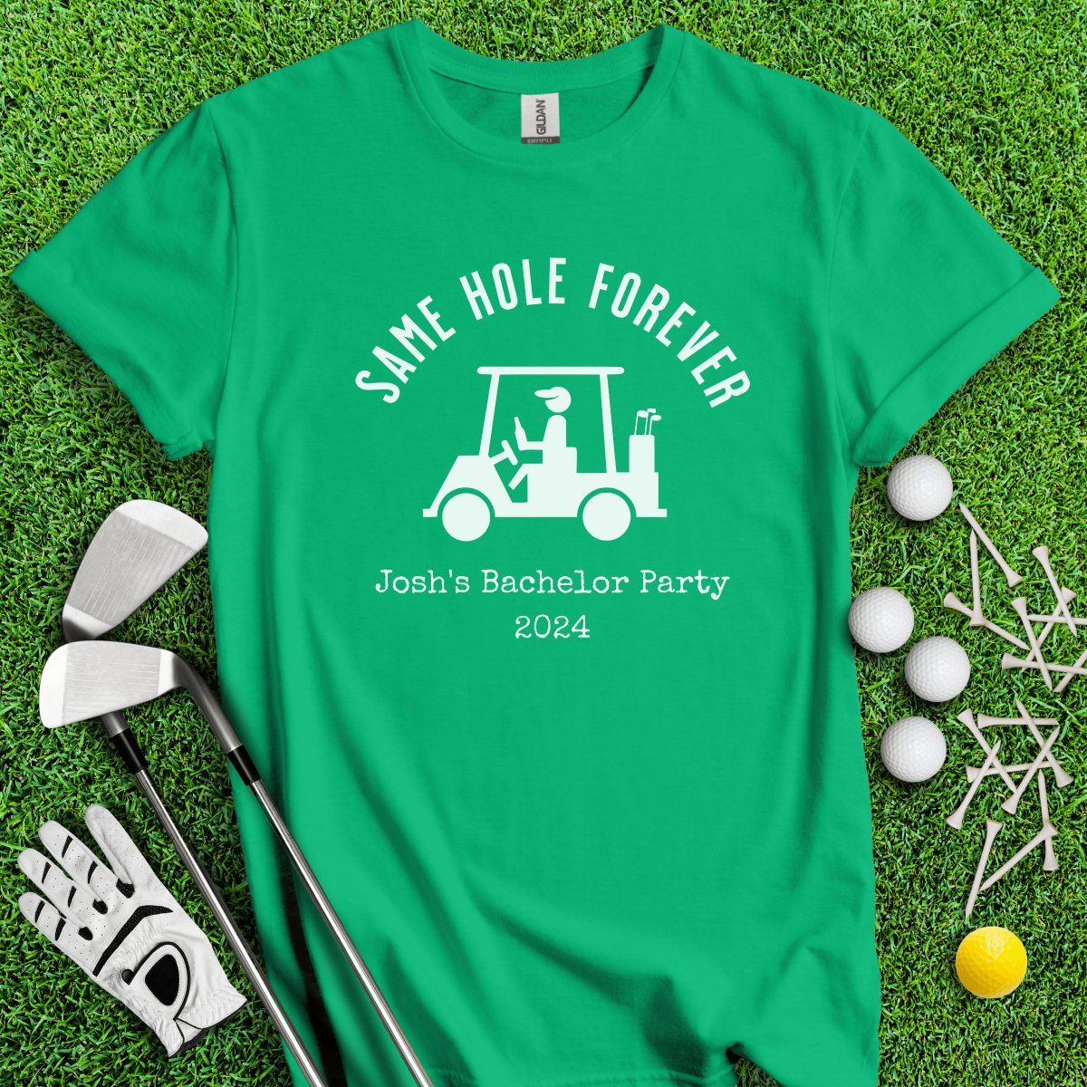 Same Hole Forever Funny Golf Icon Personalized Bachelor Party Golf T - Shirt - TeeHee Golf Gear