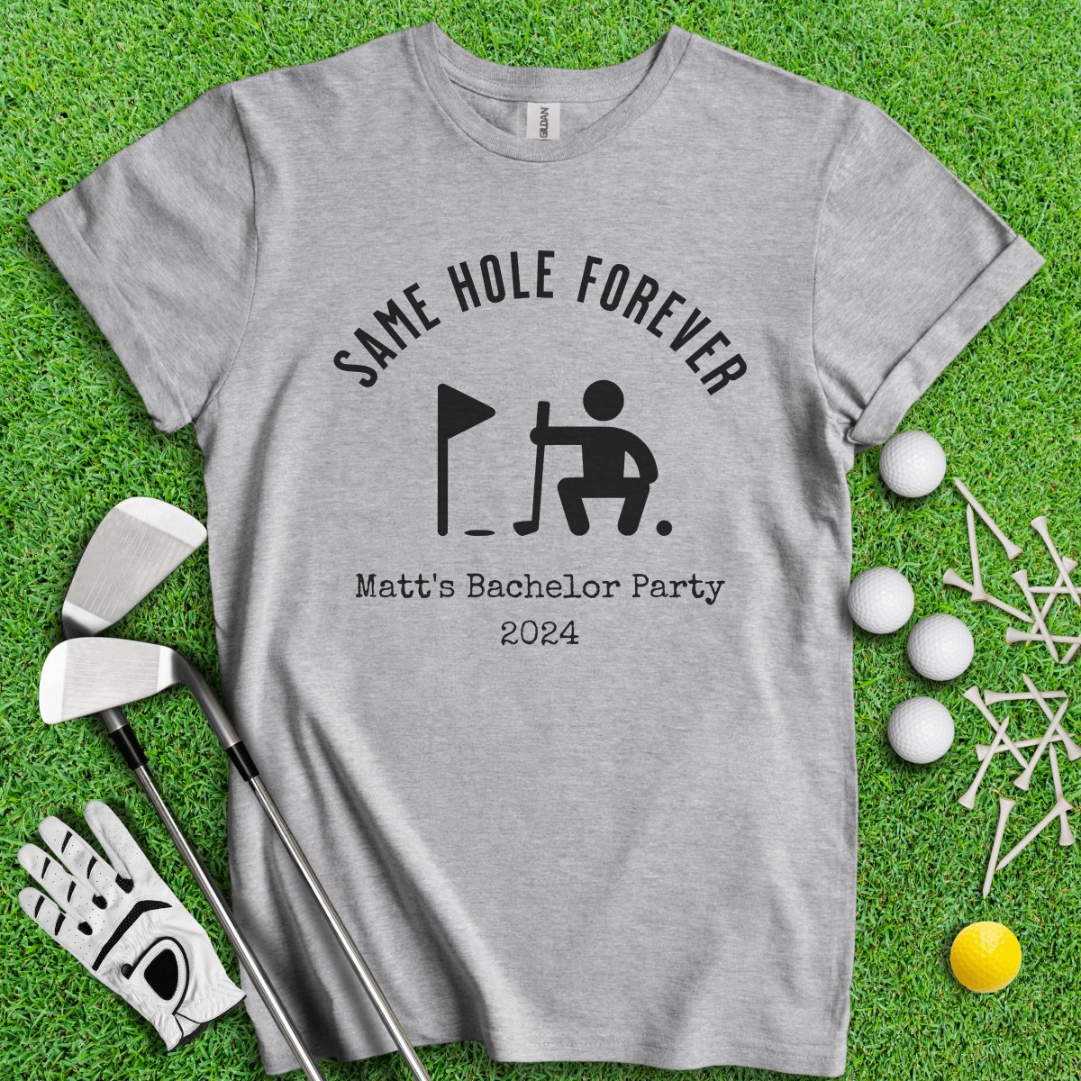 Same Hole Forever Funny Golf Icon Personalized Bachelor Party Golf T - Shirt - TeeHee Golf Gear