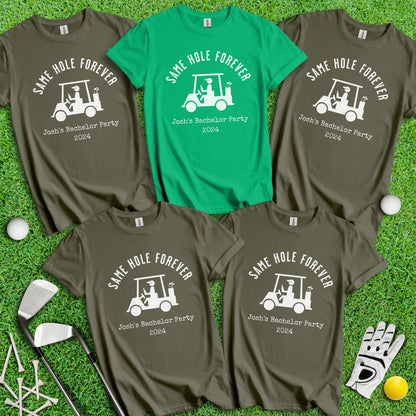 Same Hole Forever Funny Golf Icon Personalized Bachelor Party Golf T - Shirt - TeeHee Golf Gear