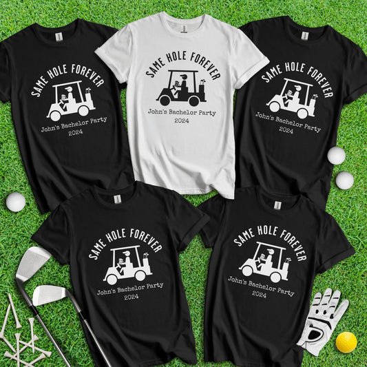 Same Hole Forever Funny Golf Icon Personalized Bachelor Party Golf T - Shirt - TeeHee Golf Gear