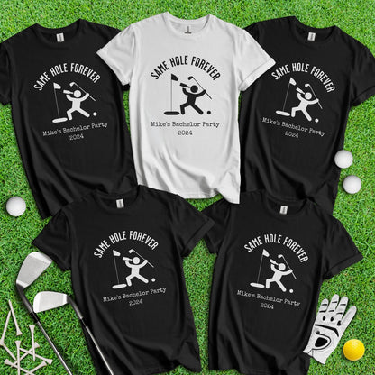 Same Hole Forever Funny Golf Icon Personalized Bachelor Party Golf T - Shirt - TeeHee Golf Gear