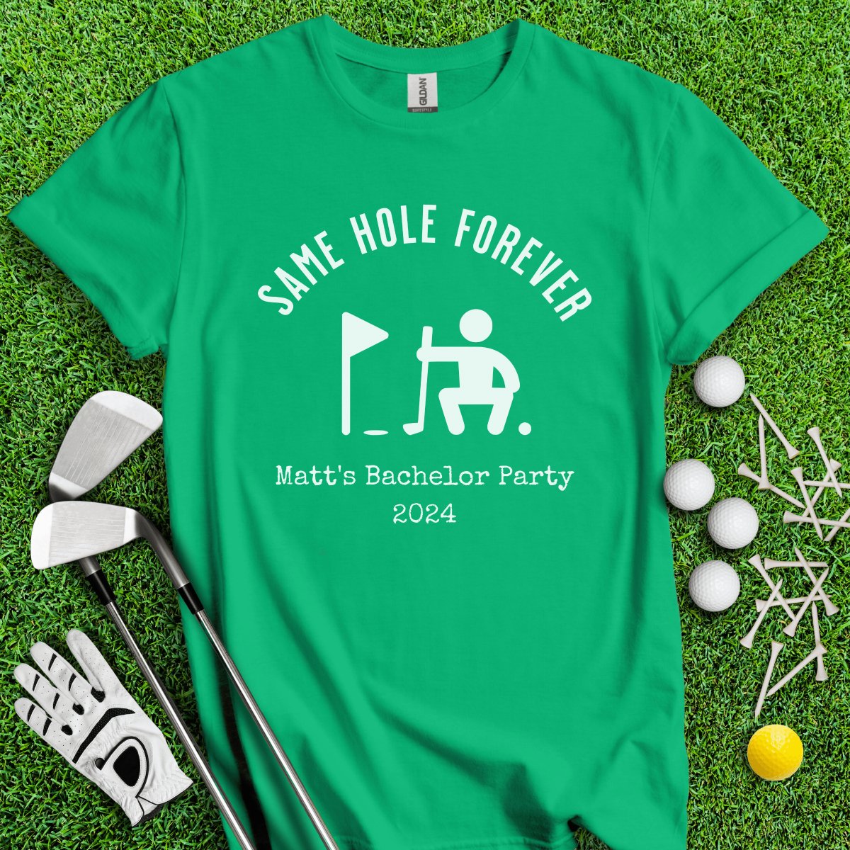 Same Hole Forever Funny Golf Icon Personalized Bachelor Party Golf T - Shirt - TeeHee Golf Gear