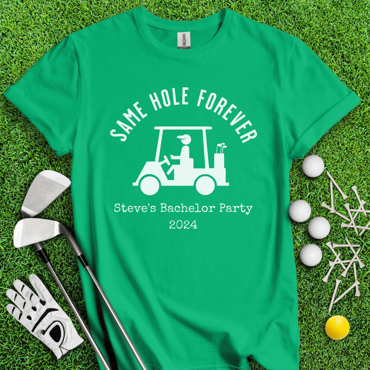 Same Hole Forever Funny Golf Icon Personalized Bachelor Party Golf T - Shirt - TeeHee Golf Gear
