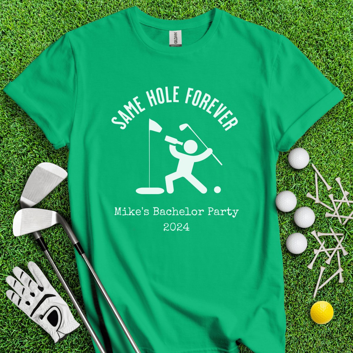 Same Hole Forever Funny Golf Icon Personalized Bachelor Party Golf T - Shirt - TeeHee Golf Gear