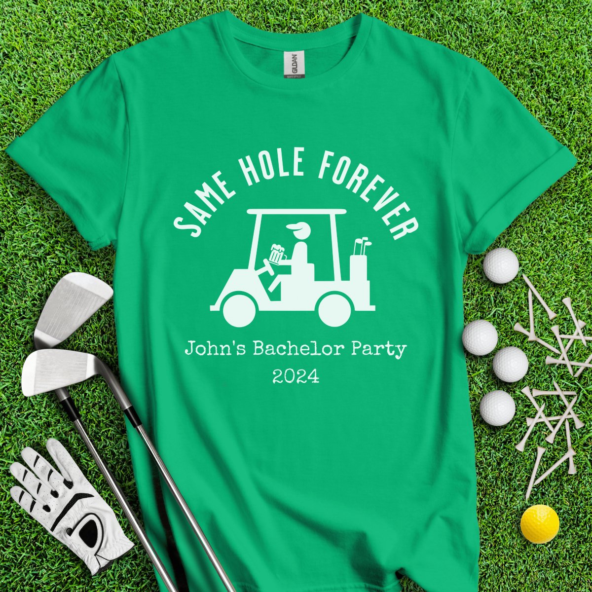 Same Hole Forever Funny Golf Icon Personalized Bachelor Party Golf T - Shirt - TeeHee Golf Gear