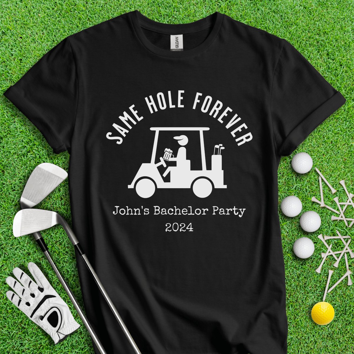 Same Hole Forever Funny Golf Icon Personalized Bachelor Party Golf T - Shirt - TeeHee Golf Gear