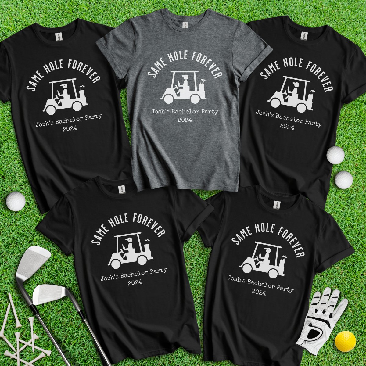 Same Hole Forever Funny Golf Icon Personalized Bachelor Party Golf T - Shirt - TeeHee Golf Gear