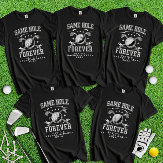 Same Hole Forever Personalized Bachelor Party Funny Golf T - Shirt - TeeHee Golf Gear