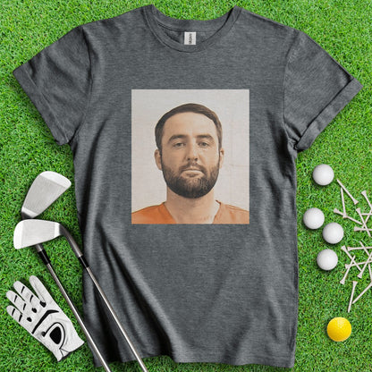 Scottie Scheffler Mugshot T - Shirt - TeeHee Golf Gear