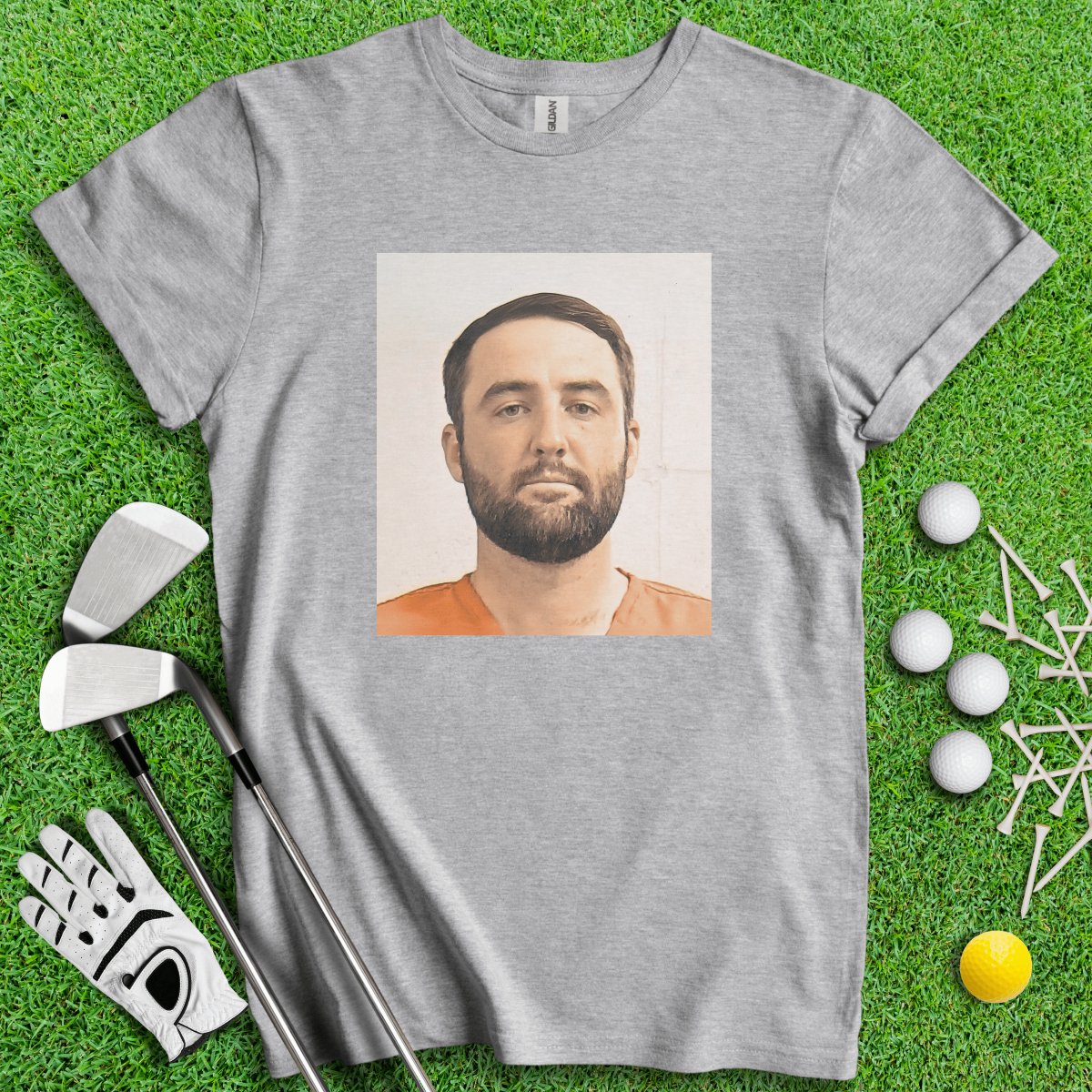 Scottie Scheffler Mugshot T - Shirt - TeeHee Golf Gear