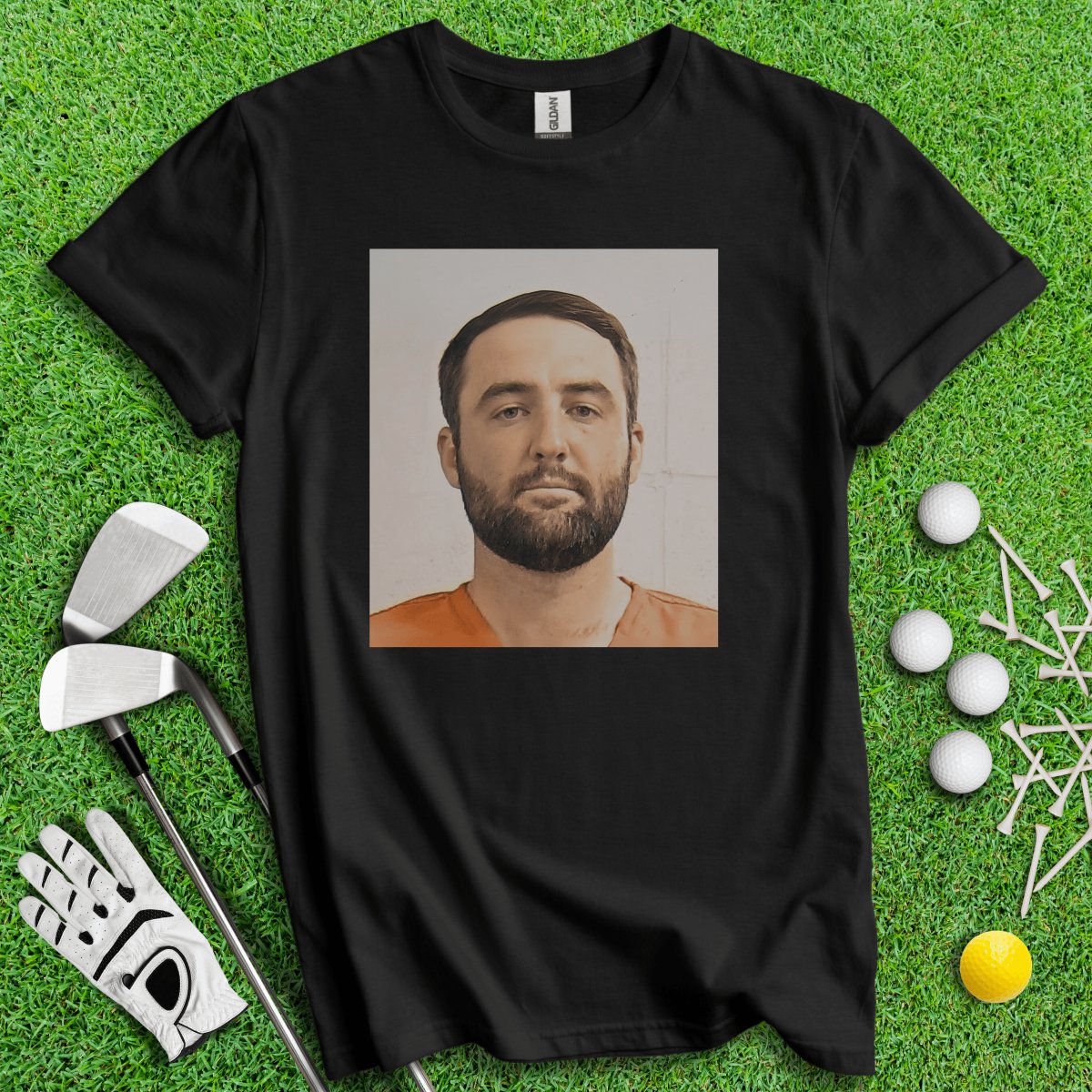 Scottie Scheffler Mugshot T - Shirt - TeeHee Golf Gear