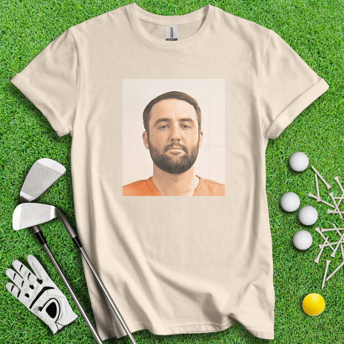 Scottie Scheffler Mugshot T - Shirt - TeeHee Golf Gear