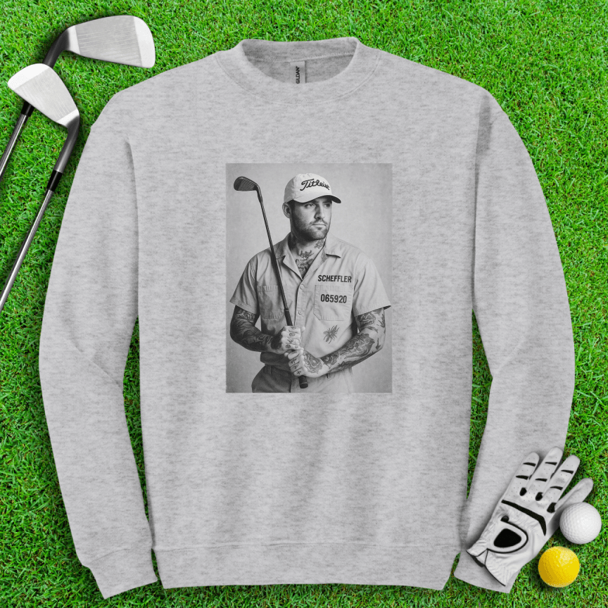 Scottie Scheffler Retro Mugshot Crewneck - TeeHee Golf Gear