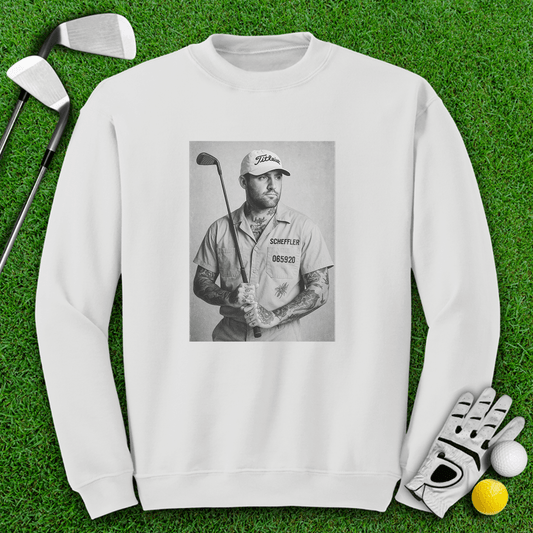Scottie Scheffler Retro Mugshot Crewneck - TeeHee Golf Gear
