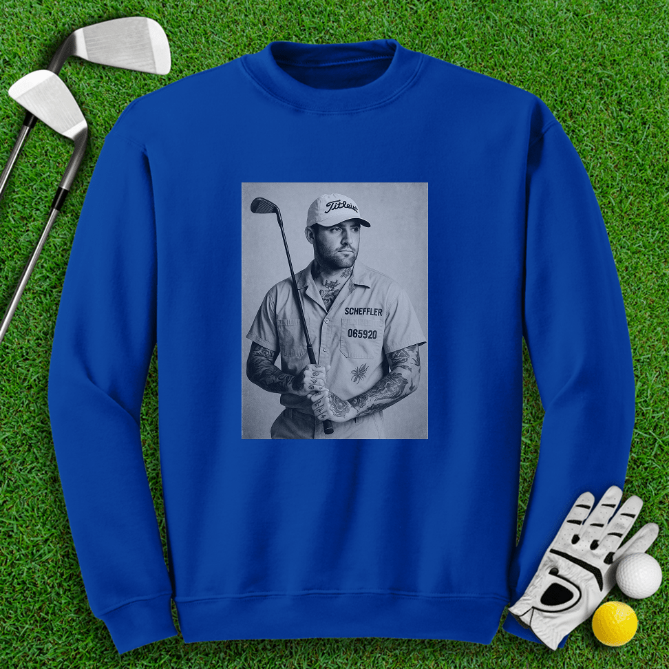 Scottie Scheffler Retro Mugshot Crewneck - TeeHee Golf Gear