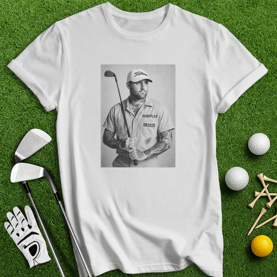 Scottie Scheffler Retro Mugshot T-shirt - TeeHee Golf Gear