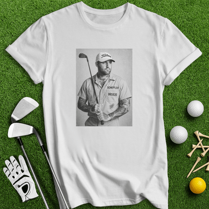 Scottie Scheffler Retro Mugshot T-shirt - TeeHee Golf Gear