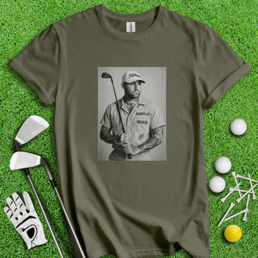 Scottie Scheffler Retro Mugshot T-shirt - TeeHee Golf Gear