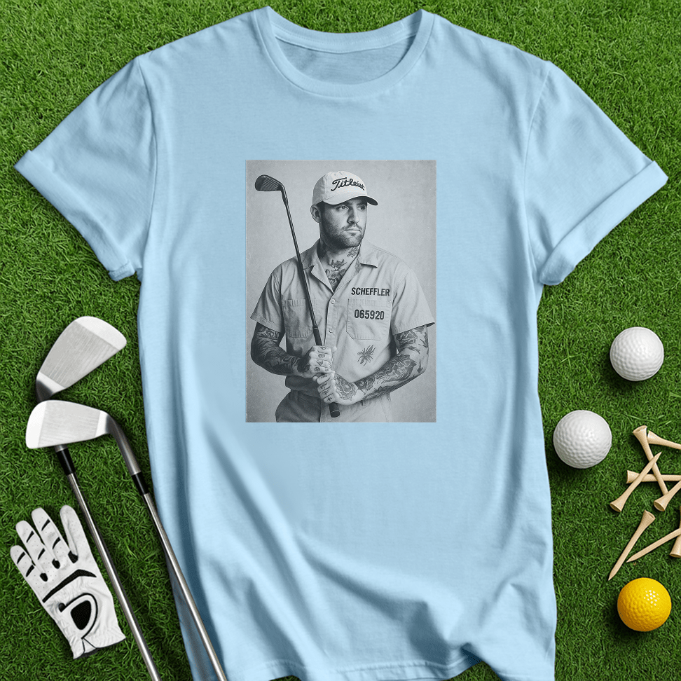 Scottie Scheffler Retro Mugshot T-shirt - TeeHee Golf Gear