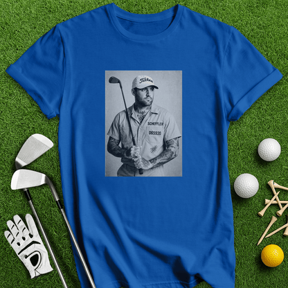Scottie Scheffler Retro Mugshot T-shirt - TeeHee Golf Gear