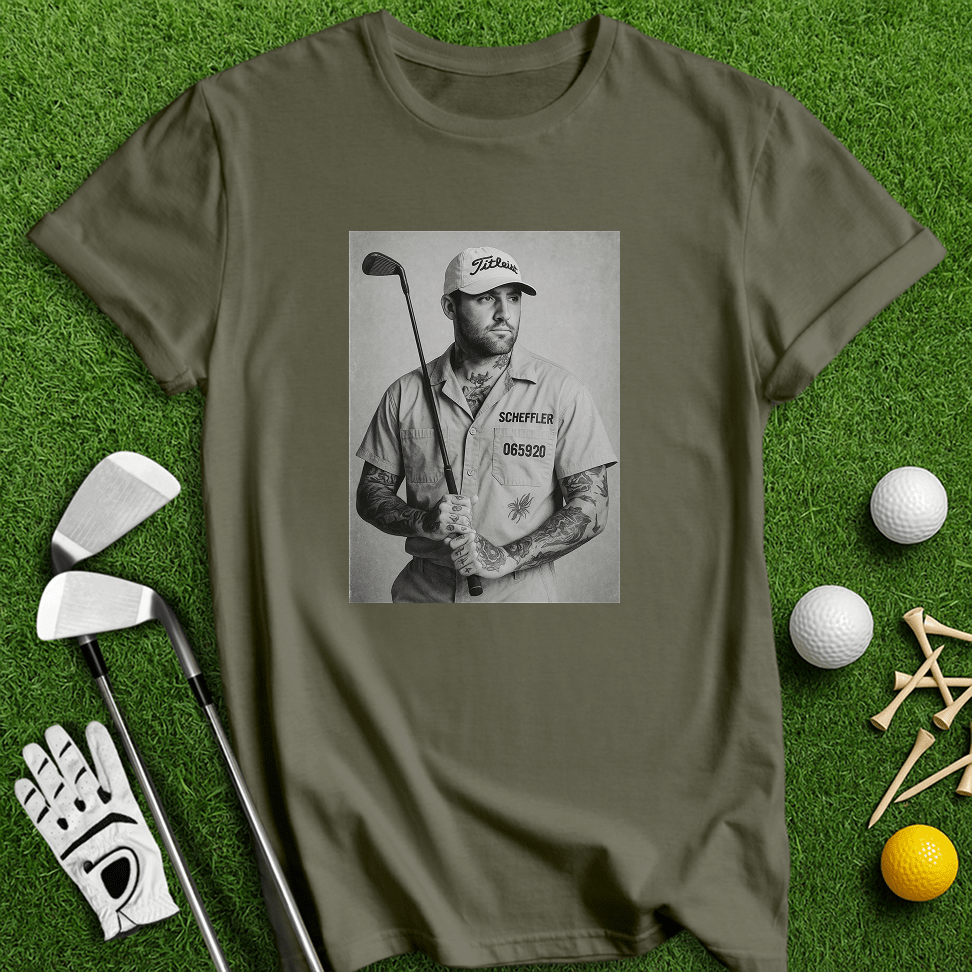 Scottie Scheffler Retro Mugshot T-shirt - TeeHee Golf Gear
