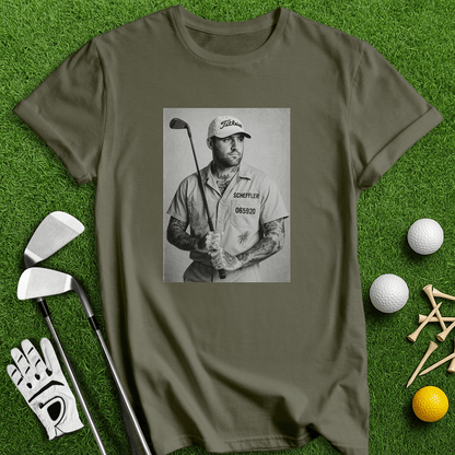 Scottie Scheffler Retro Mugshot T-shirt - TeeHee Golf Gear