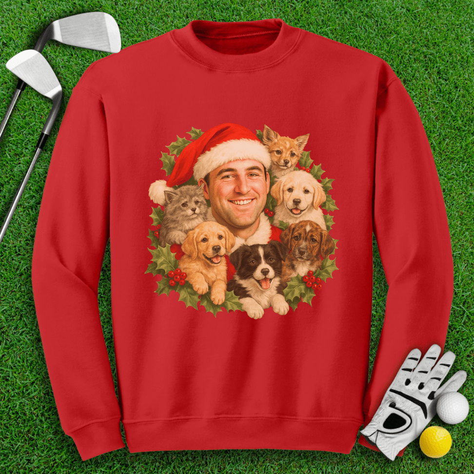 Scottie Scheffler Santa Ugly Sweater Crewneck - TeeHee Golf Gear