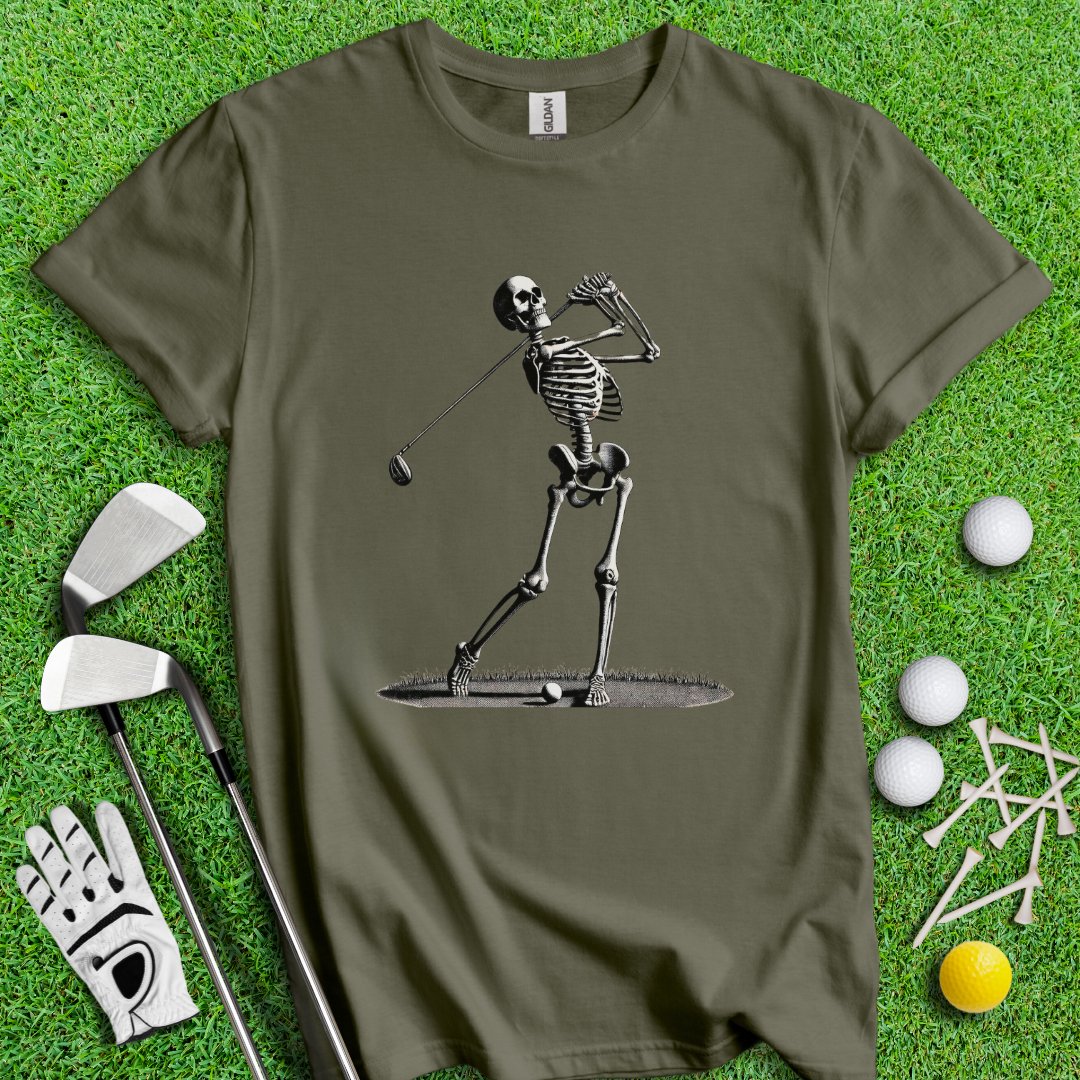 Skeleton Golfer T-Shirt - TeeHee Golf Gear