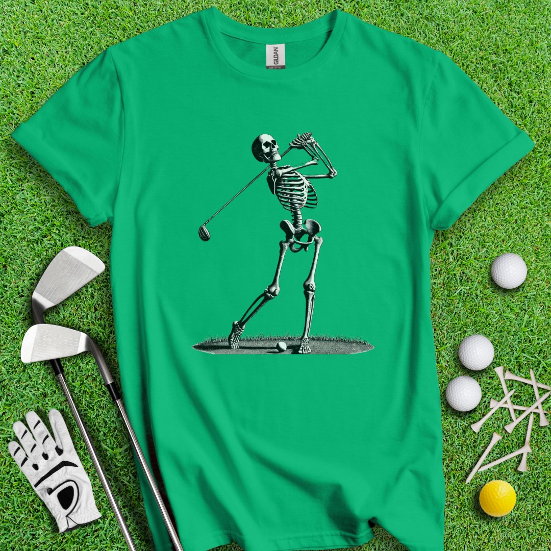 Skeleton Golfer T-Shirt - TeeHee Golf Gear