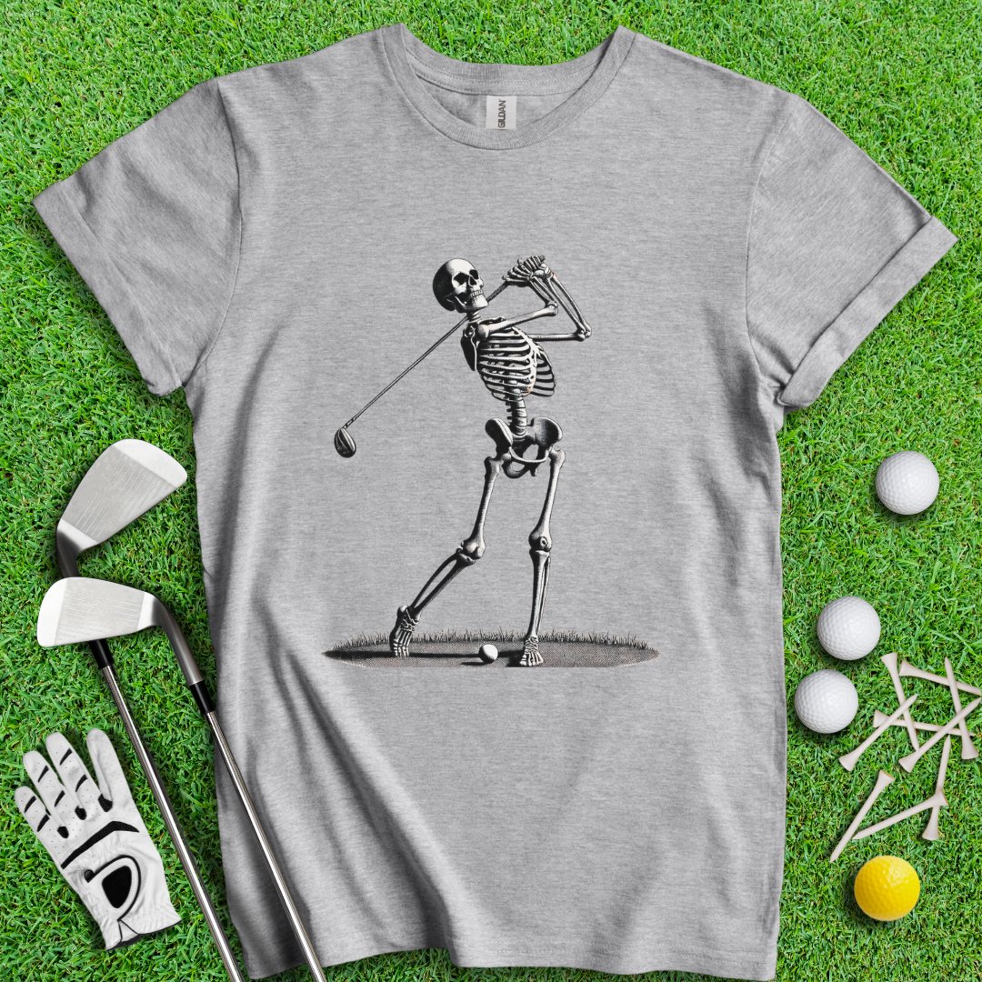 Skeleton Golfer T-Shirt - TeeHee Golf Gear