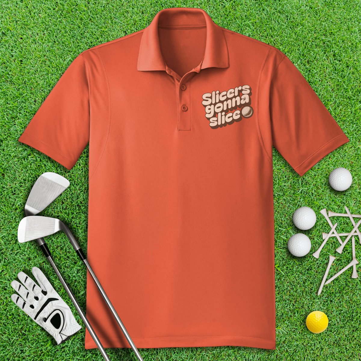 Slicers Gonna Slice Funny Golf Polo Shirt - TeeHee Golf Gear