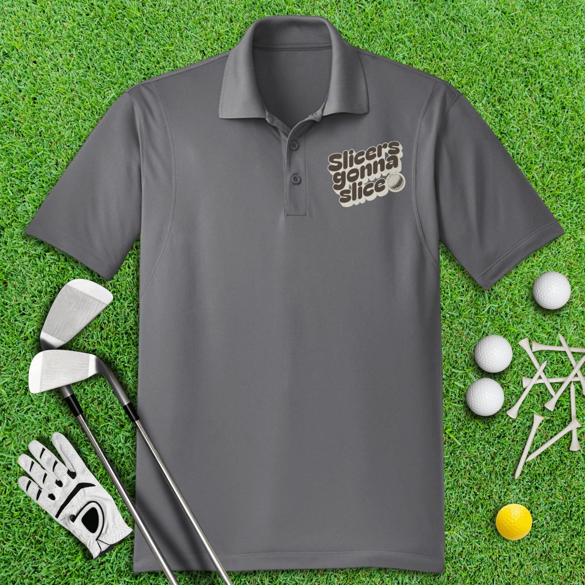 Slicers Gonna Slice Funny Golf Polo Shirt - TeeHee Golf Gear